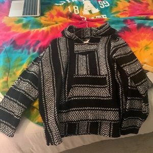 Black and white drug rug